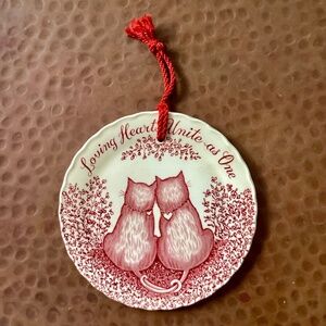 Cat Loving Hearts Unite as One Decorative Hanging Plate - Norma Sherman